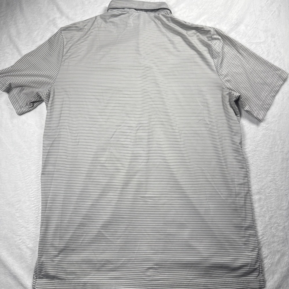 RLX Ralph Lauren Mens Large Short Sleeve Striped Golf Polo Shirt White Stretch - Picture 11 of 11